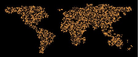 450x188 Multicolored Dots World Map Abstract Pixel World Map With Square