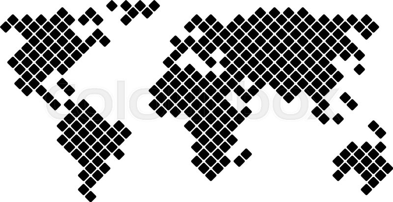 800x411 Pixel World Map, Vector Illustration Stock Vector Colourbox