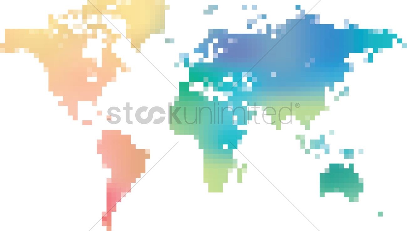 1300x740 Pixel Art Map Vector Image