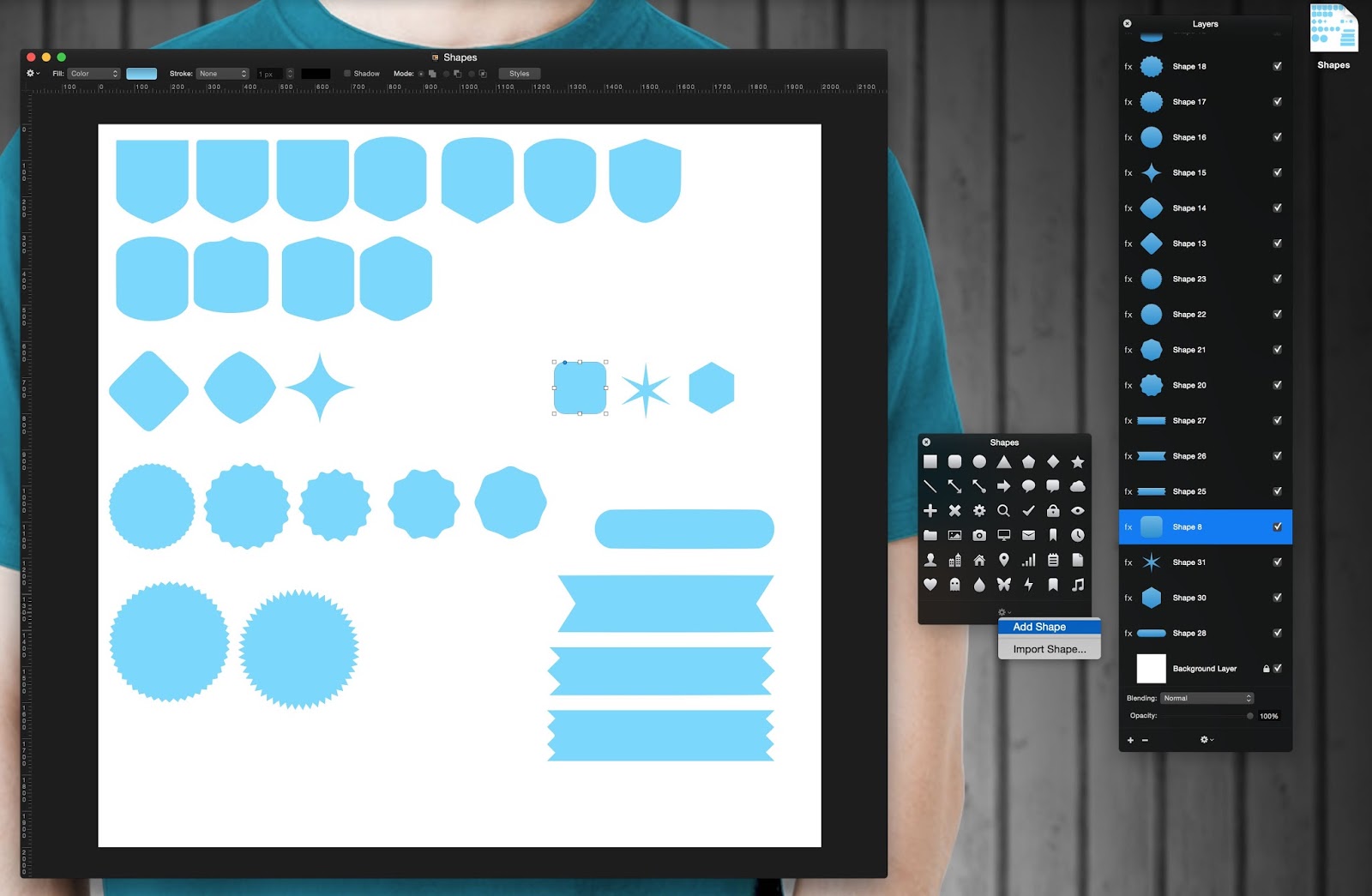 1600x1045 Pixelmator Badge Shield Ribbon Shapes