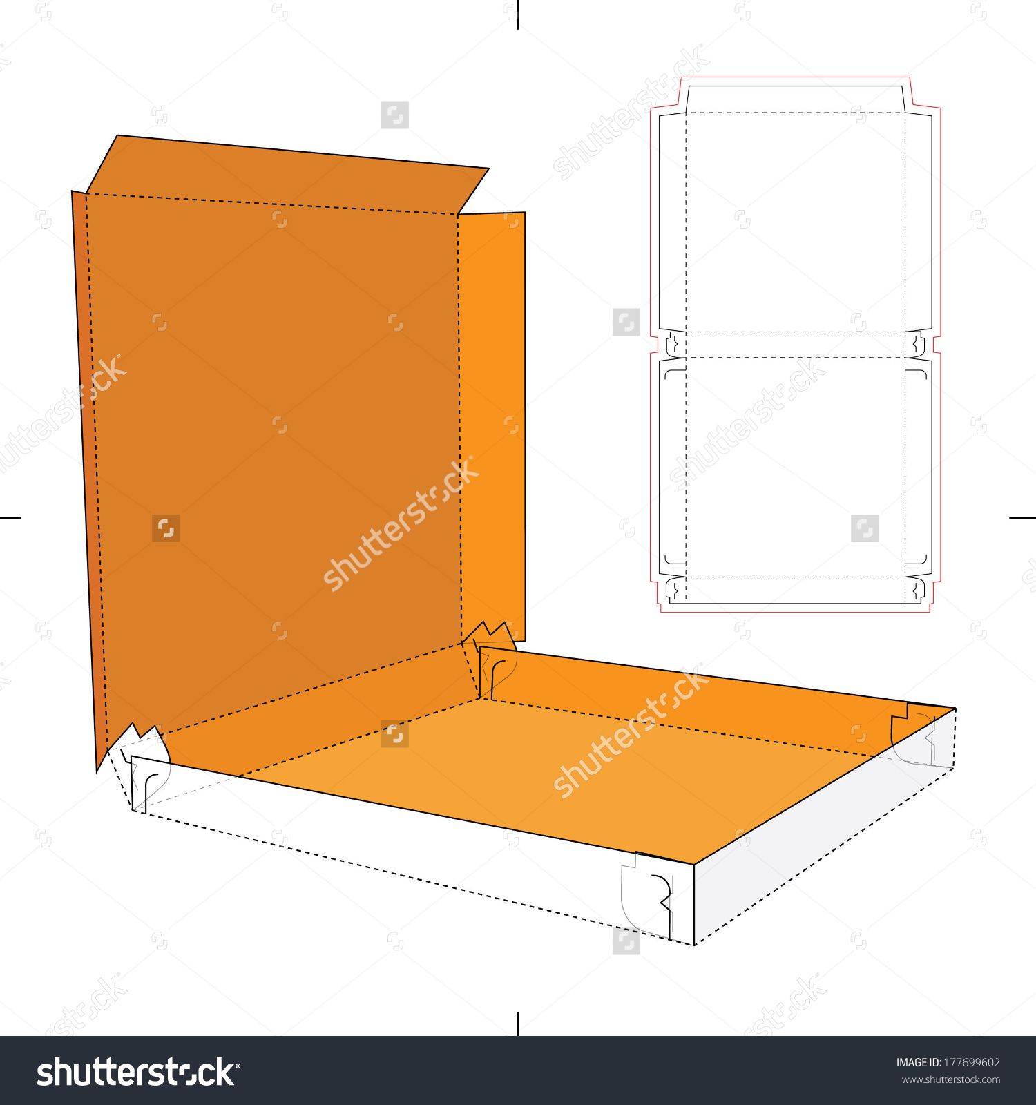 Pizza Box With Die Cut Layout Stock Vector Illustration 1500x1600 Pizza Box With Die Cut Layout Stock Vector Illustration