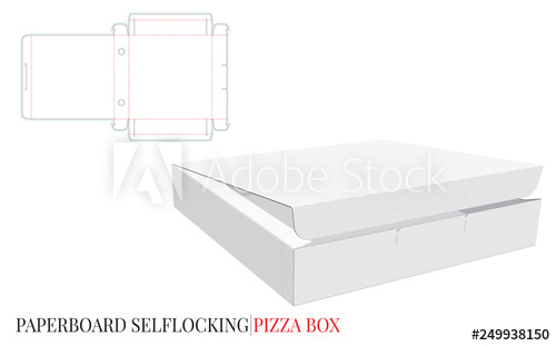 Pizza Box Template Self Lock Box Vector With Die Cut Laser 500x311 Pizza Box Template Self Lock Box Vector With Die Cut Laser