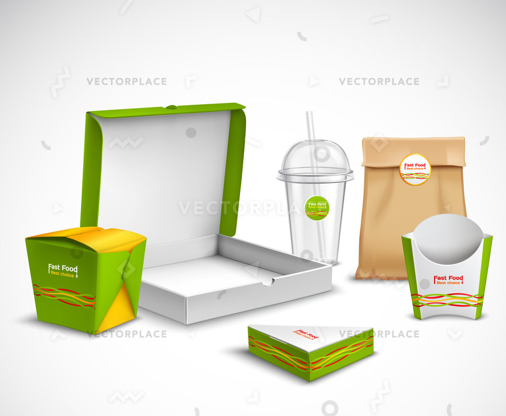 Fast Food Packaging Corporate Identity Realistic Vector 1000x822 Fast Food Packaging Corporate Identity Realistic Vector