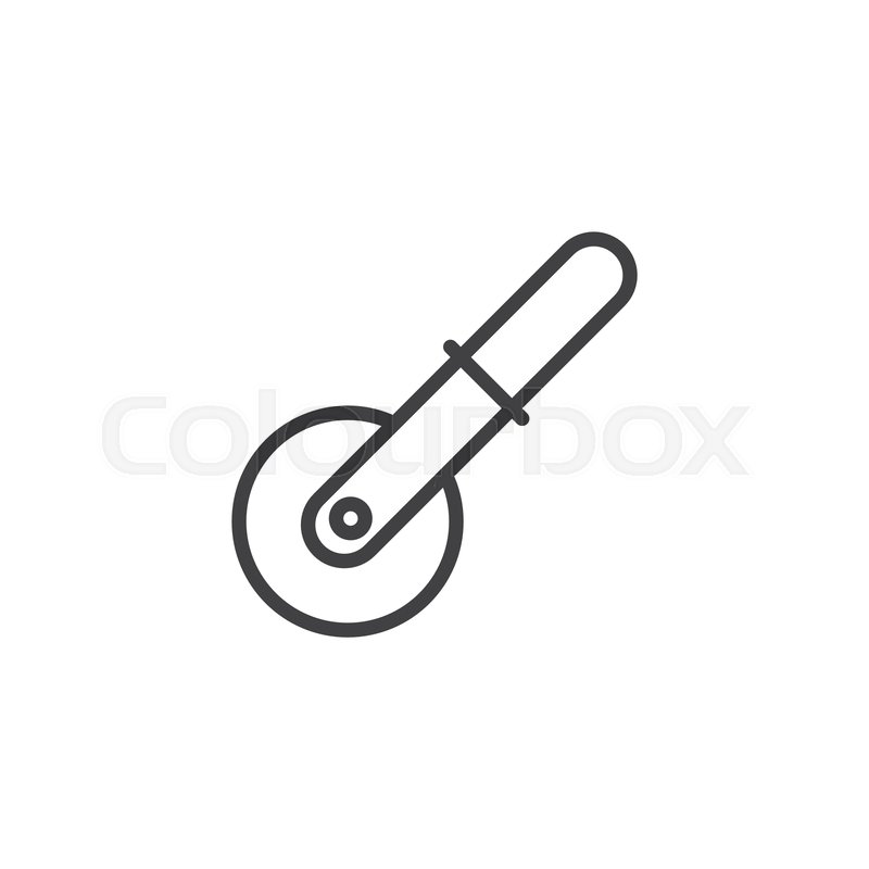 800x800 Pizza Cutter Outline Icon Linear Stock Vector Colourbox