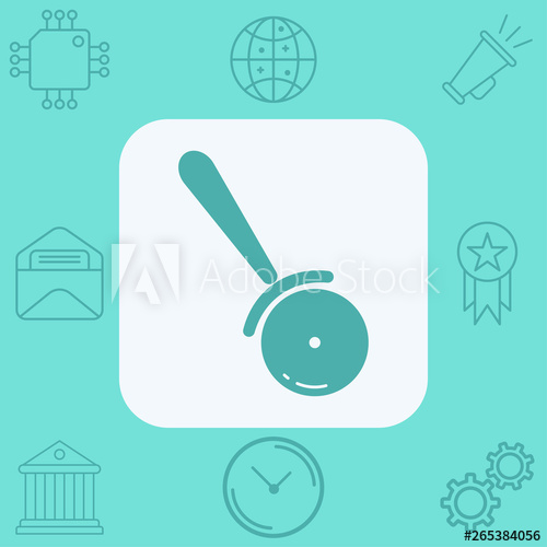 500x500 Pizza Cutter Vector Icon Sign Symbol