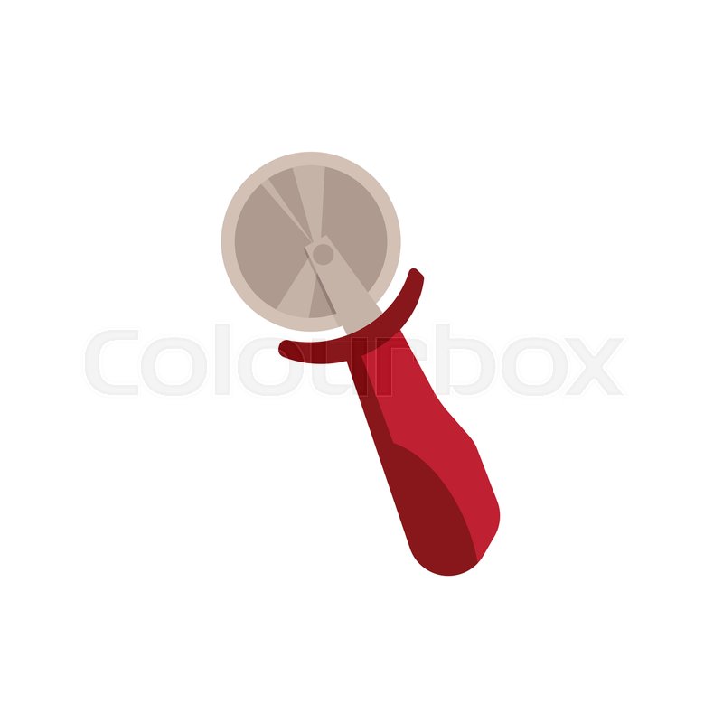 800x800 Pizza Cutter With Red Handle Icon Stock Vector Colourbox