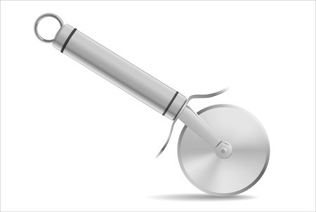 450x303 Stainless Steel Pizza Cutter Vector Illustration Royalty Free