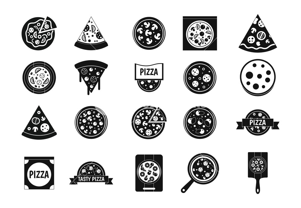 1000x692 Pizza Icon Set Simple Set Of Pizza Vector Icons For Web Design