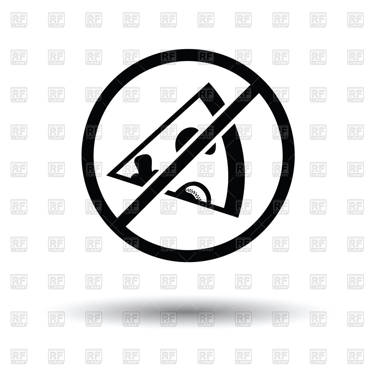 1200x1200 Prohibited Pizza Icon With Shadow Design Vector Image Of Signs