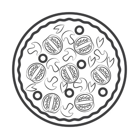 450x450 Simple Thin Line Pizza Icon Vector Royalty Free Vector Graphics