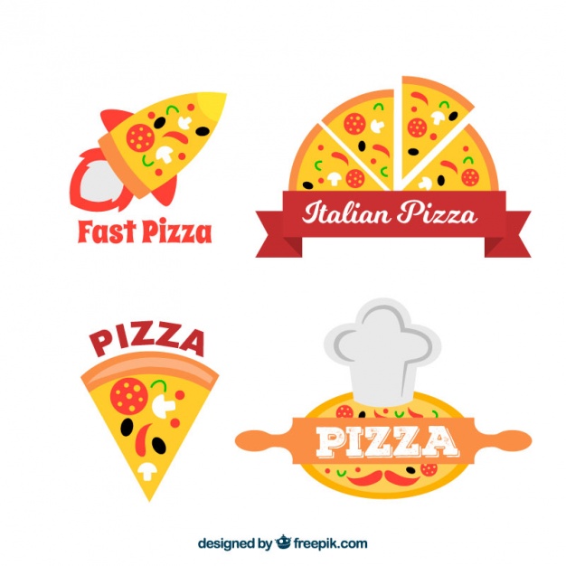 626x626 Pizzeria Logos Set Vector Free Download