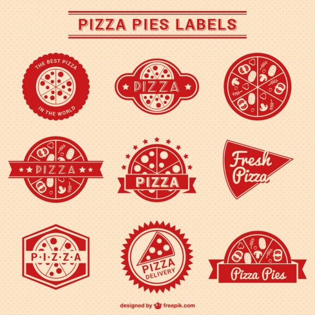 626x626 Red Pizza Labels Collection Free Vector Logo Pizza Pizza
