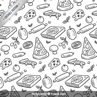 338x338 De Pizza Dibujado A Mano Pizzas Pizza Vector, Pizza
