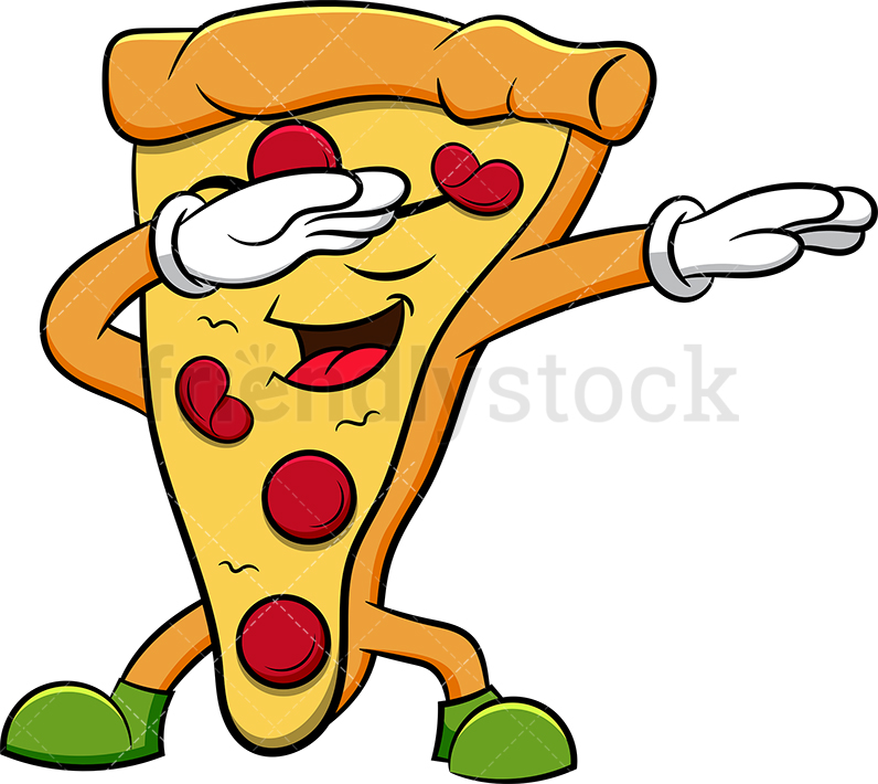 796x710 Dabbing Pizza Slice Cartoon Vector Clipart