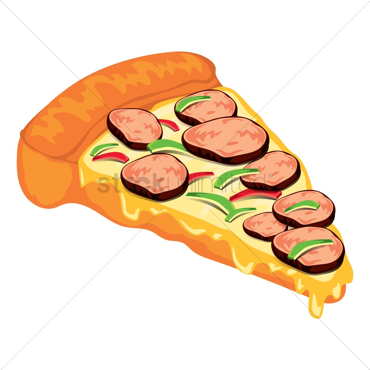 1300x1300 Pizza Slice Vector Image