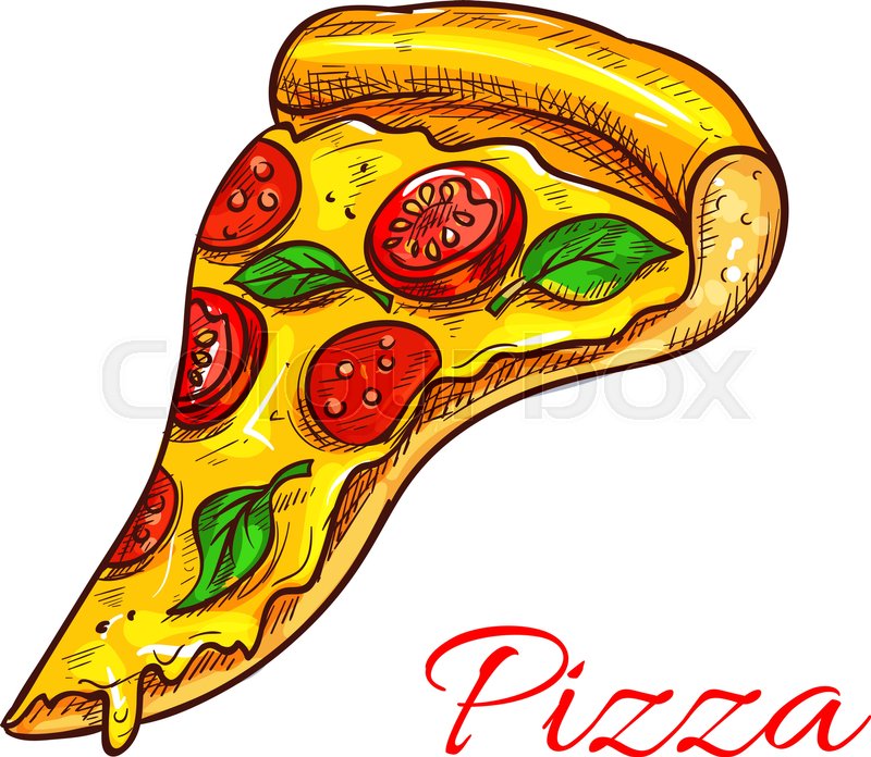 800x696 Pizza Slice Vector Icon Of Fast Food Stock Vector Colourbox