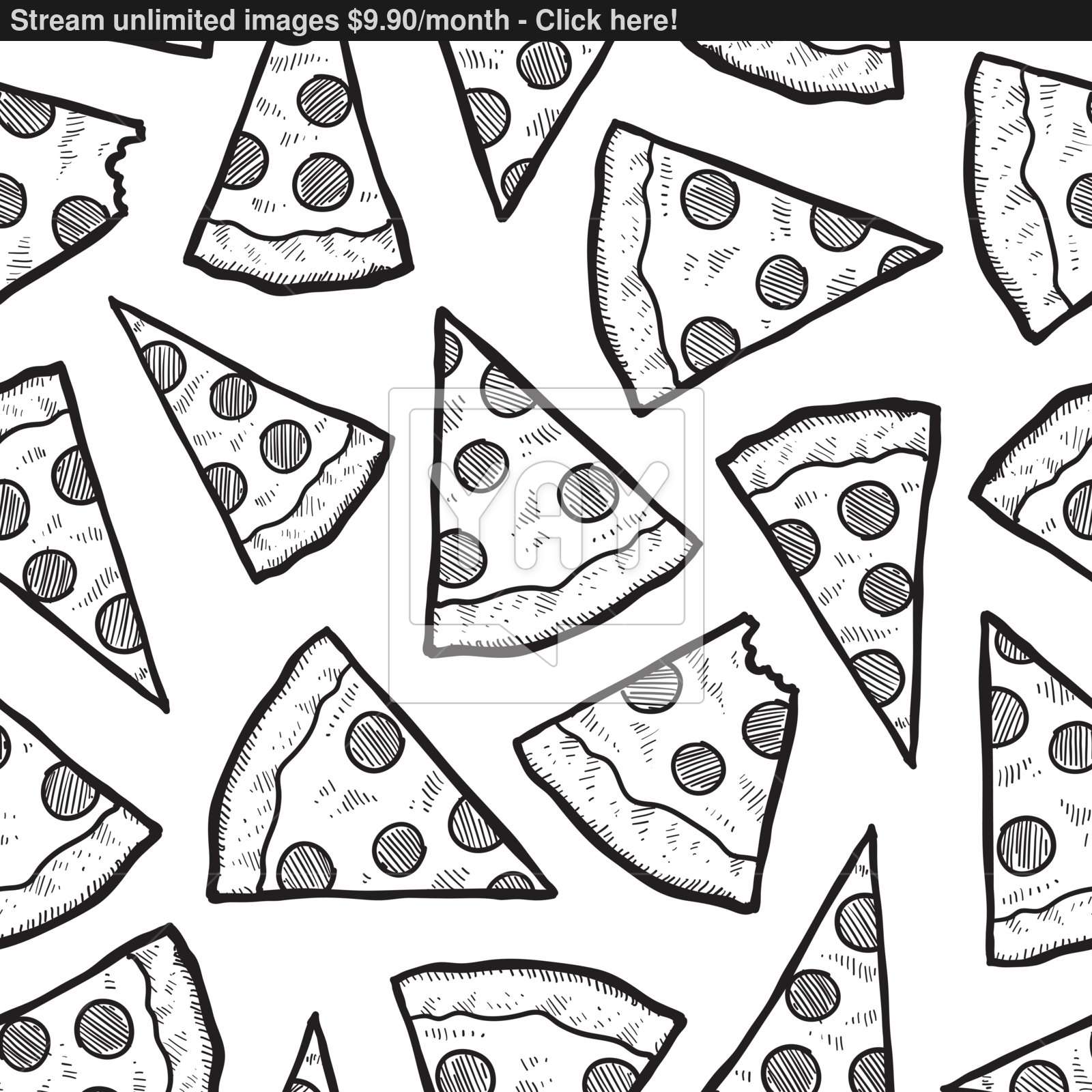 1600x1600 Seamless Pizza Slice Vector Background Vector