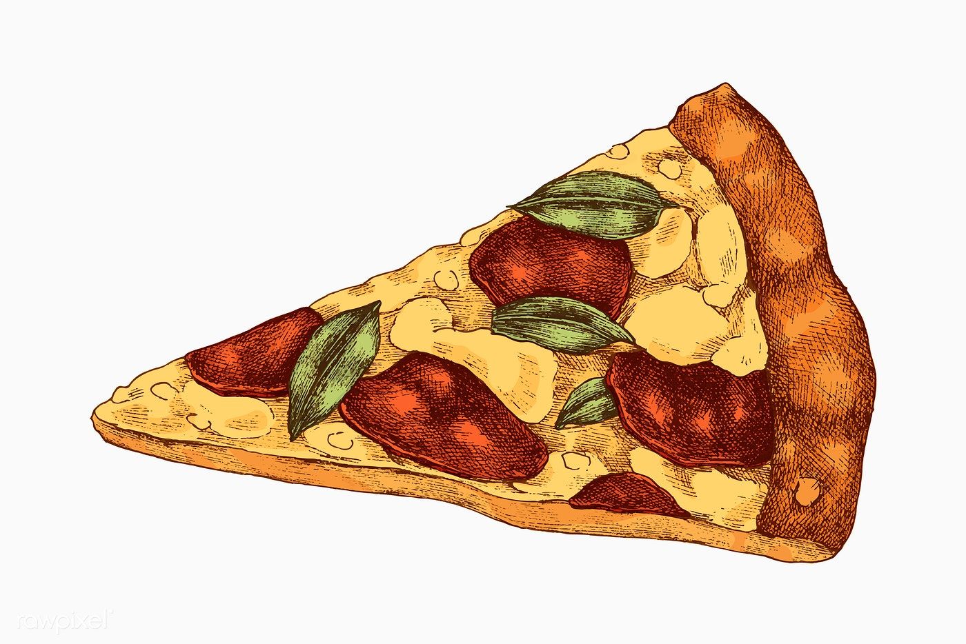 1400x934 Hand Drawn Pepperoni Pizza Slice Vector Free Image
