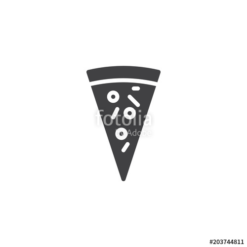 500x500 Pizza Slice Vector Icon Filled Flat Sign For Mobile Concept