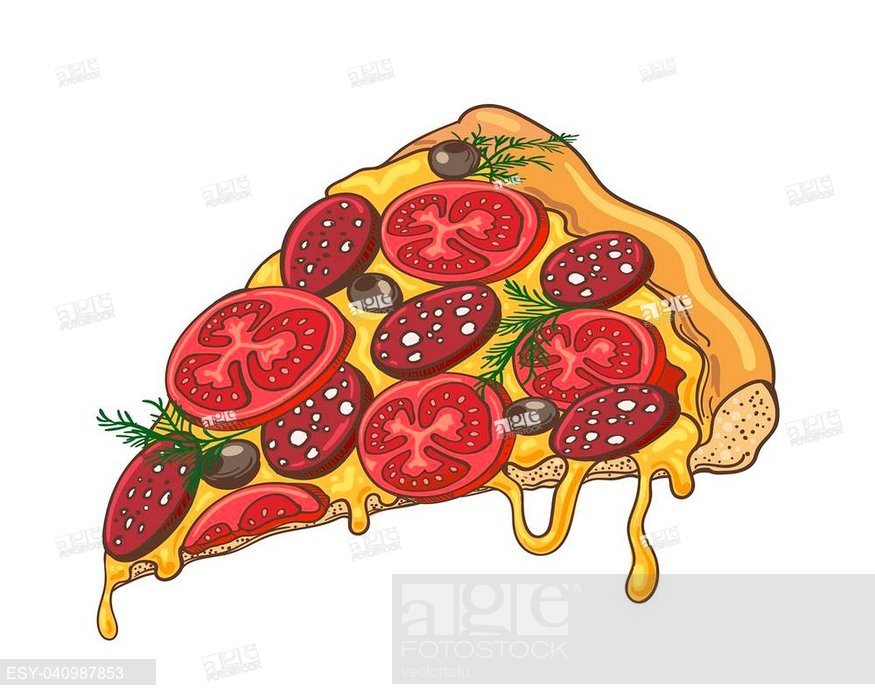 875x700 Pizza Slice Vector Piece Of Pizza With Tarter Sliced Pepperoni