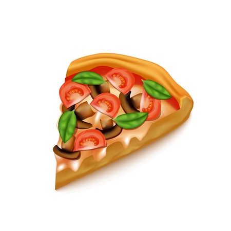 450x450 Realistic Detailed Pizza Slice Vector Royalty Free Vector