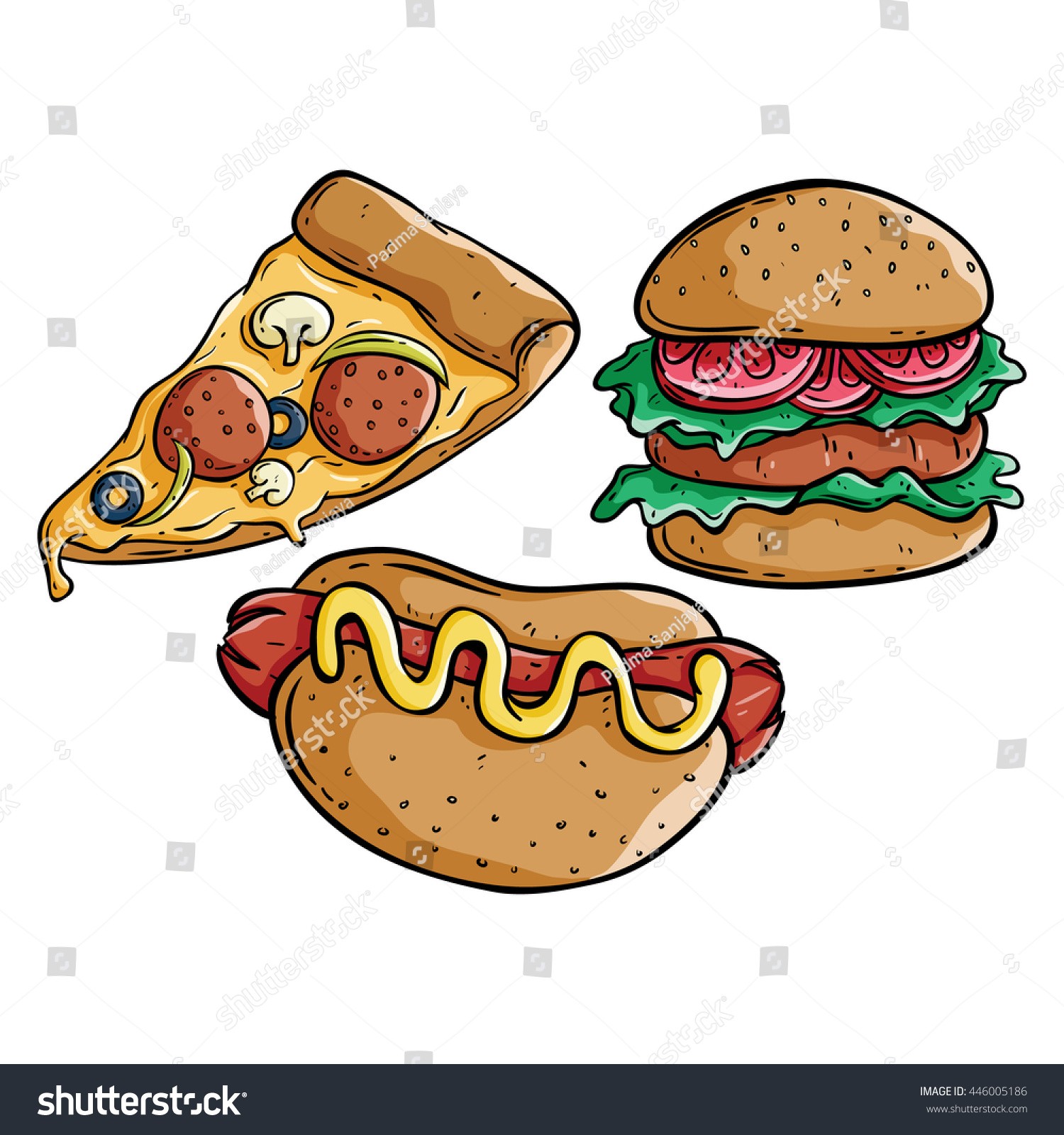 1500x1600 Doodle Art Pizza Best Of Doodle Art Pizza Slice Burger Hot Stock