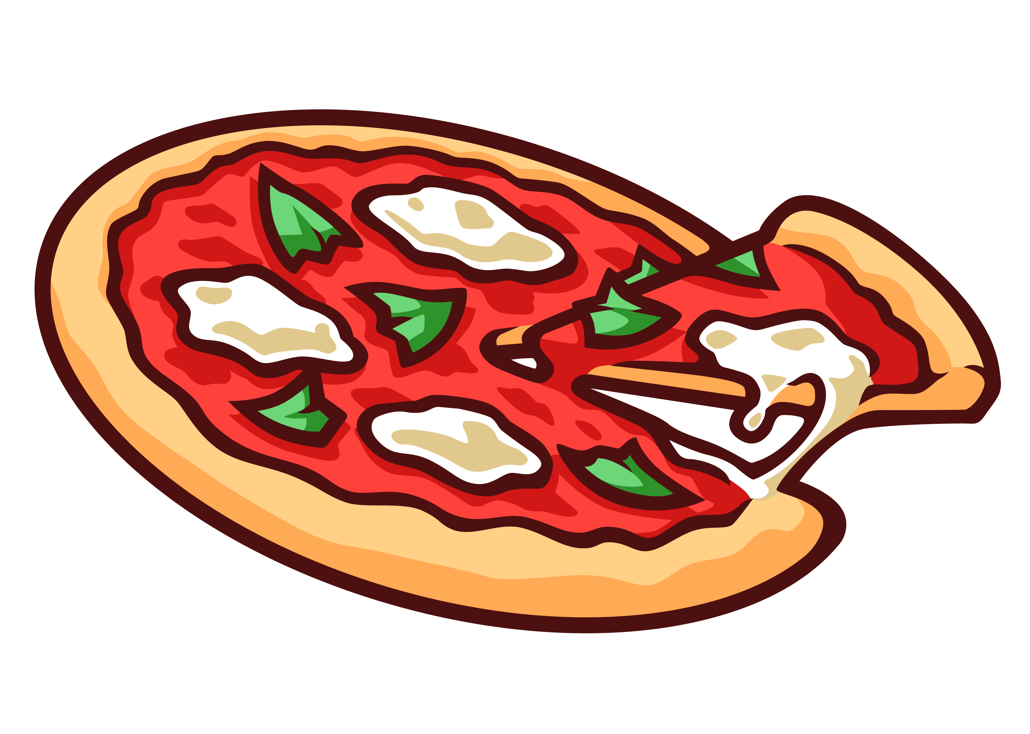 3579x2551 Pizza Vector Clipart