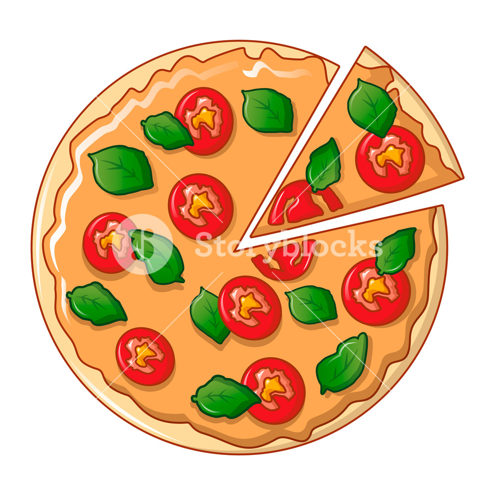 1000x1000 Top View Pizza Icon Cartoon Of Top View Pizza Vector Icon For Web