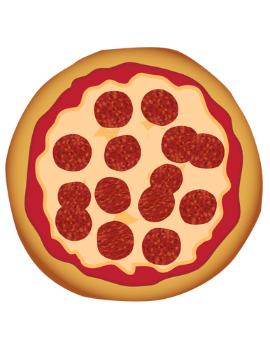 386x500 Pepperoni Pizza Vector Illustration