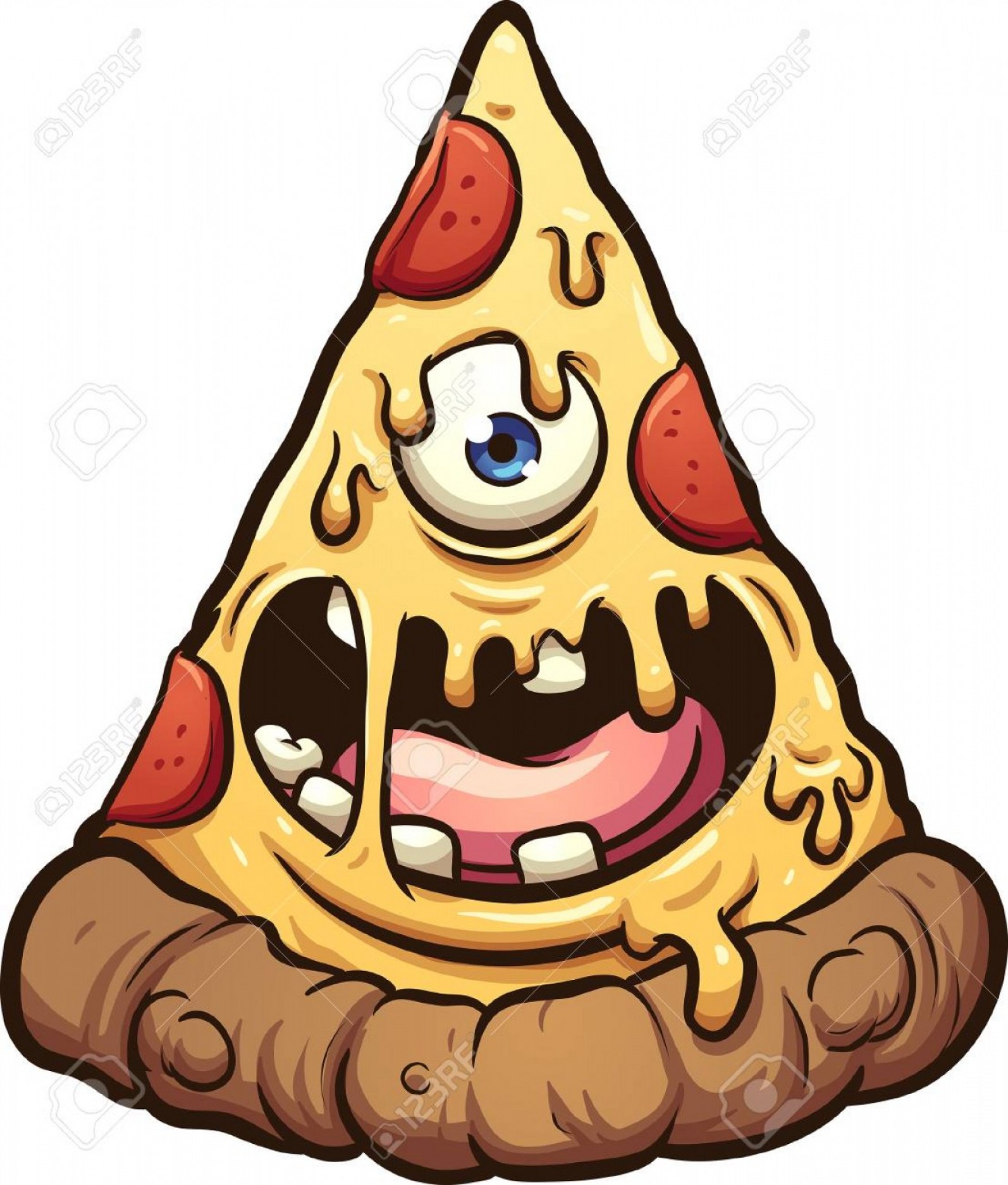 1594x1872 Photostock Vector Happy Pizza Monster Vector Clip Art Illustration