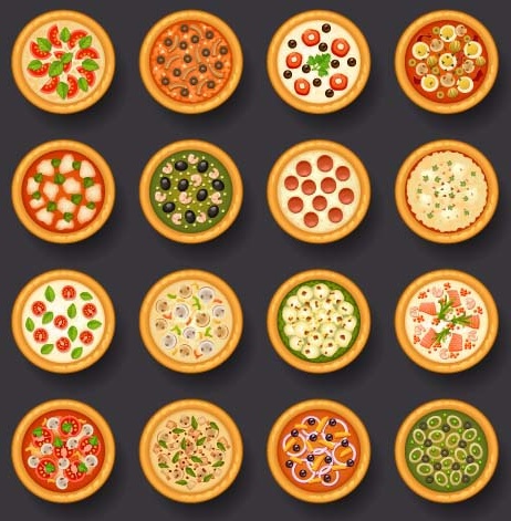 462x471 Round Pizza Vector Icons Free Vector In Encapsulated Postscript