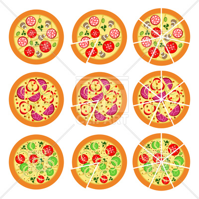 400x400 Set Of Pizza Vector Image Of Food And Beverages Silanti