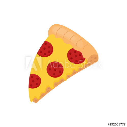 500x500 Slice Of Pepperoni Pizza With Salami And Melted Cheese Cartoon