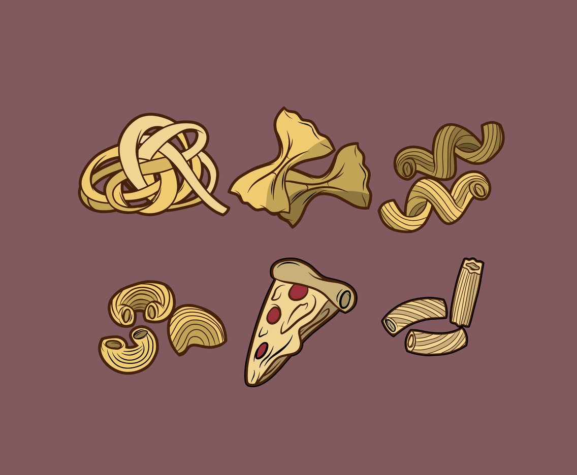 1136x936 Various Pasta And Pizza Vector Vector Art Graphics