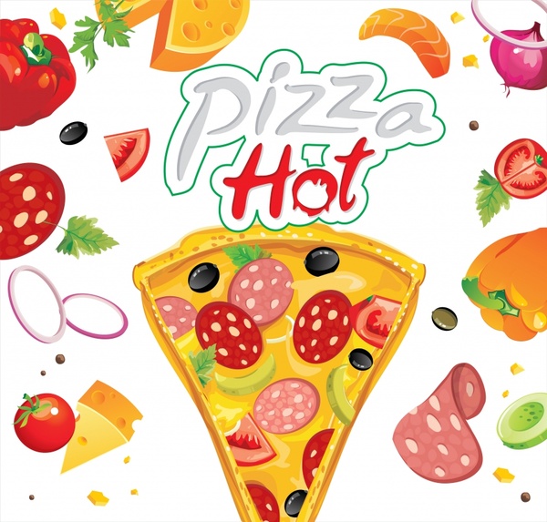 600x573 Delicious Pizza Vector Free Vector In Adobe Illustrator