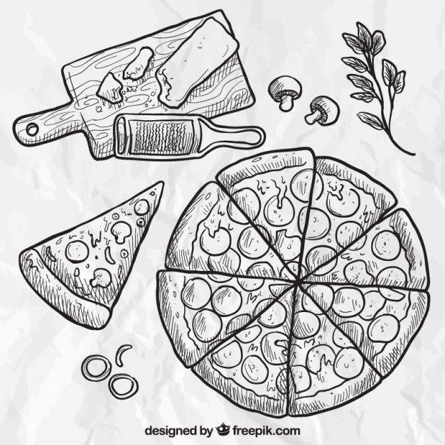 626x626 Hand Drawn Pizza Free Vector Pizza In Pizza Art, Drawings