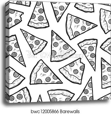382x390 Seamless Pizza Vector Background, Canvas Print Barewalls Posters