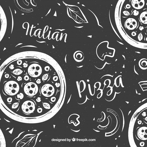 626x626 Black White Pizza Vector Free Download