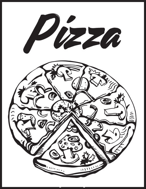 Pizza Vector Black And White