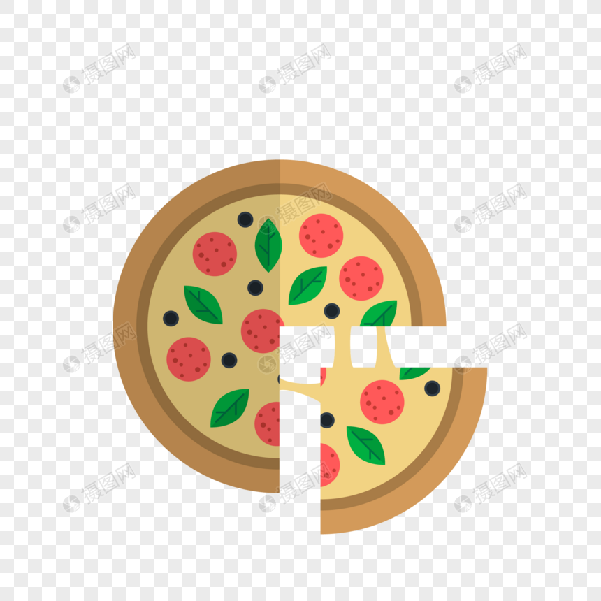 860x860 Flat Food Pizza Vector Elements Png Image Picture Free Download