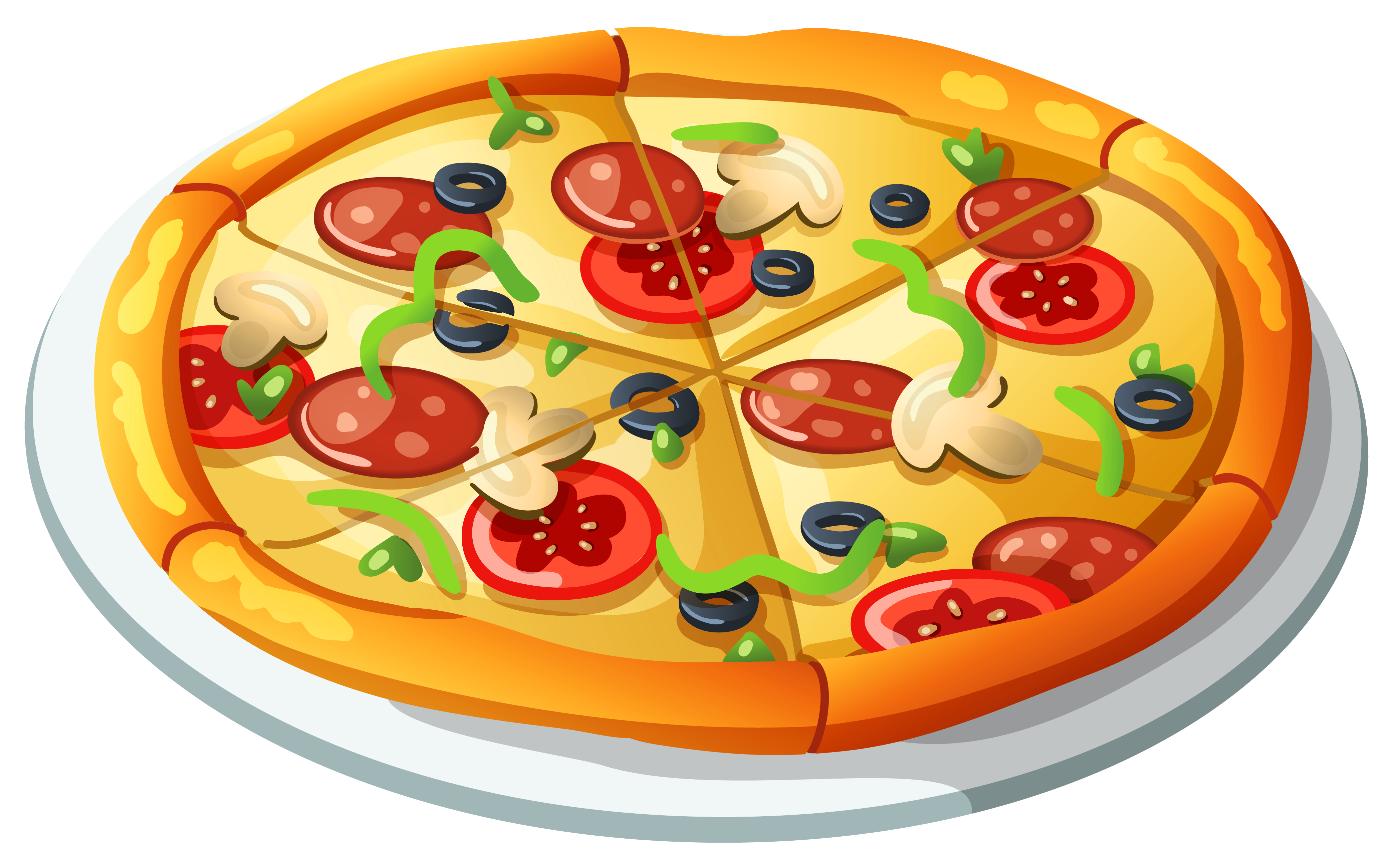 4191x2601 Pizza Vector Clipart