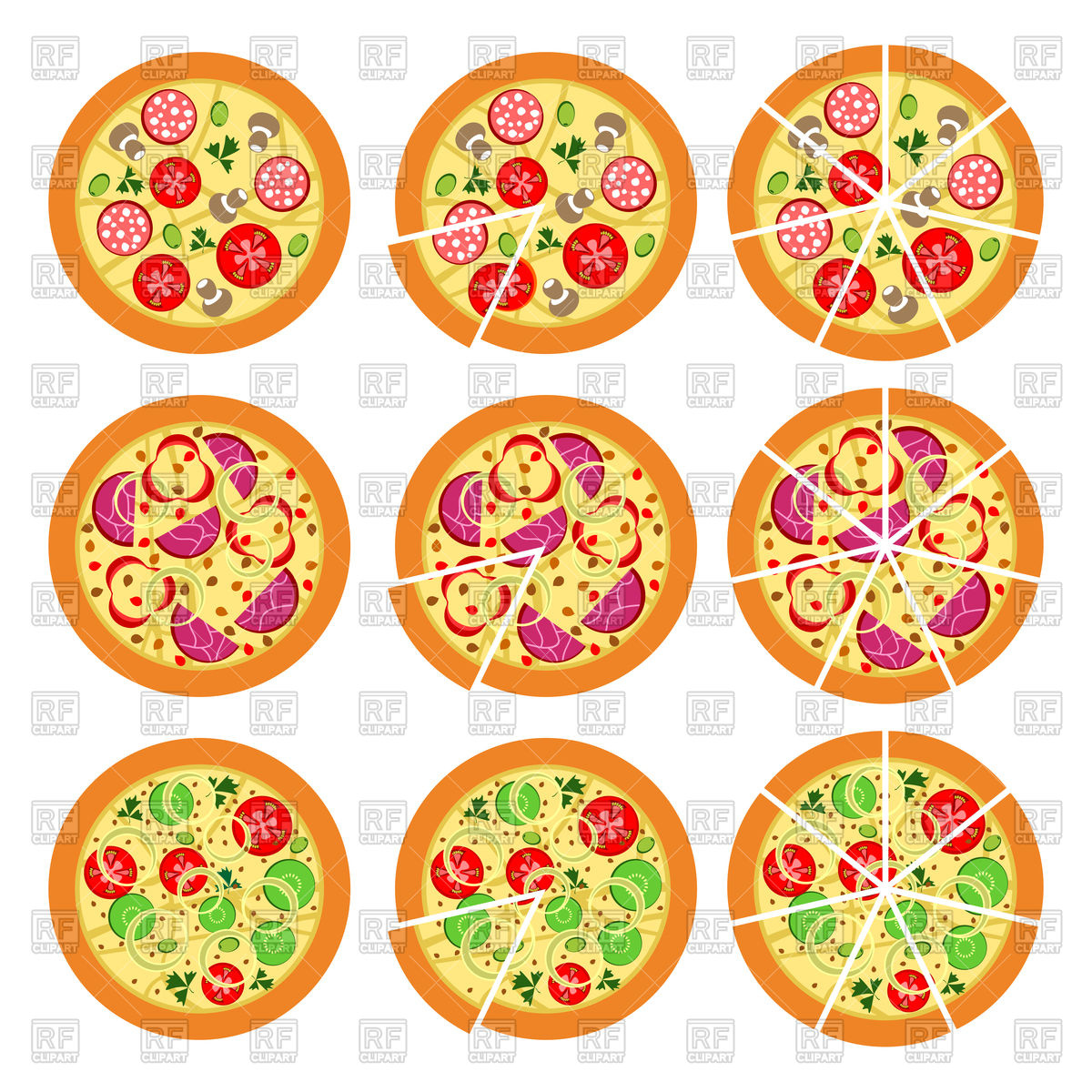 1200x1200 Set Of Pizza Vector Image Of Food And Beverages Silanti