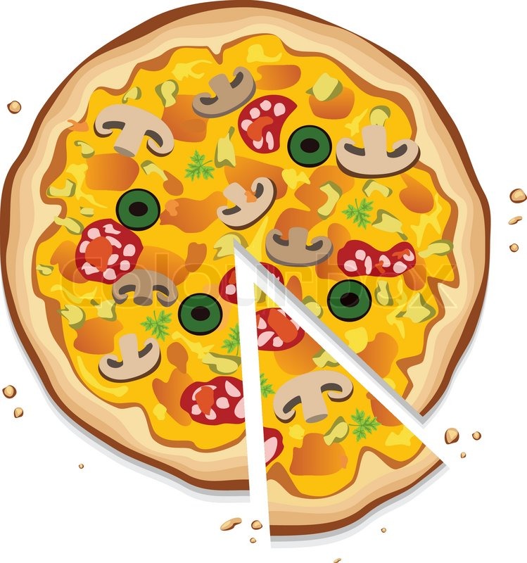 749x800 Vector Italian Pizza With A Slice, On Stock Vector Colourbox