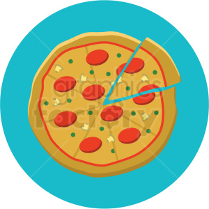 300x300 Pizza Vector Flat Icon Clipart With Circle Background Clipart