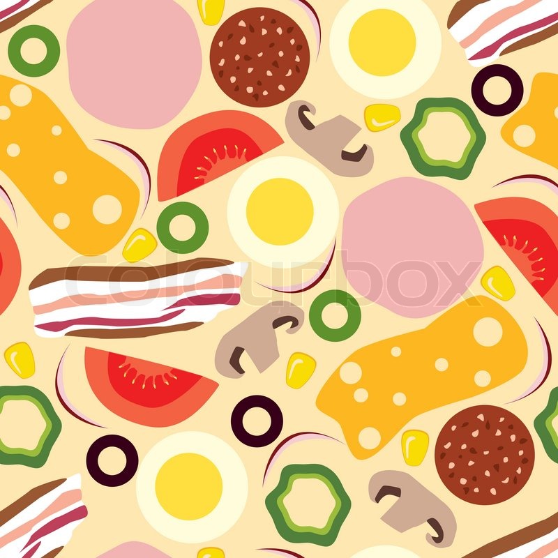 800x800 Pizza Seamless Pattern Stock Vector Colourbox