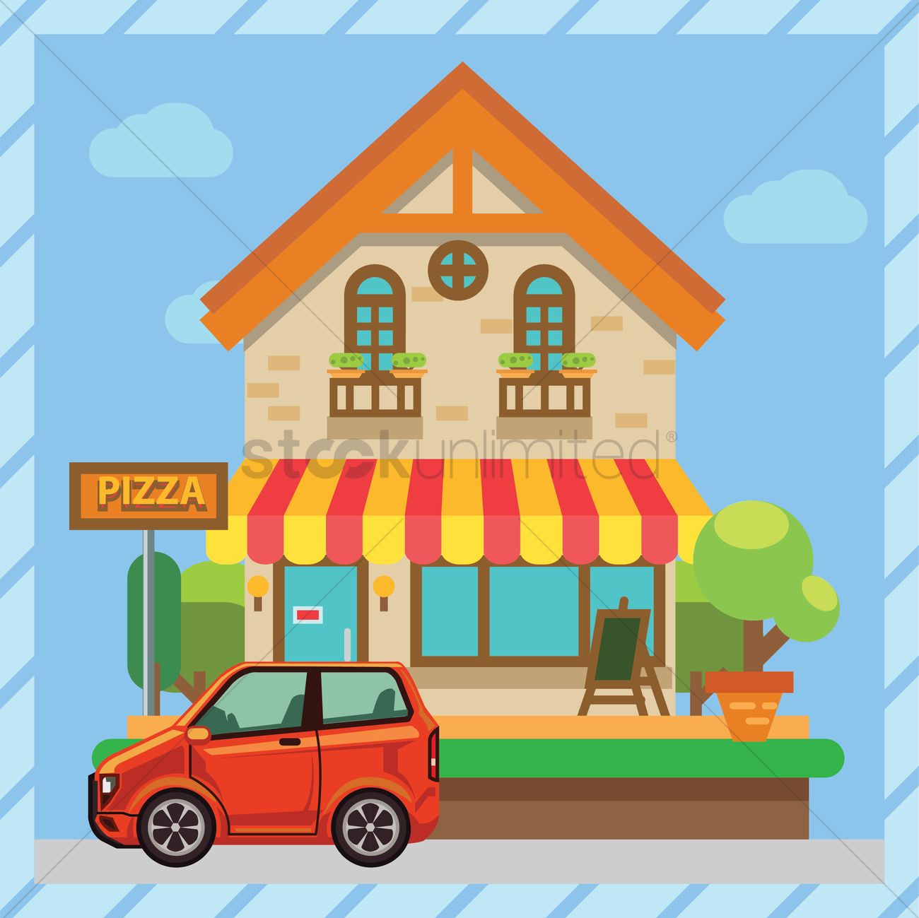 1300x1299 Pizza Store Wallpaper Vector Image