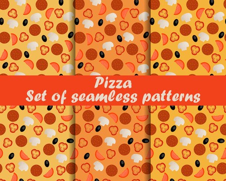 450x360 Pizza Set Of Seamless Patterns Ingredients For Pizza