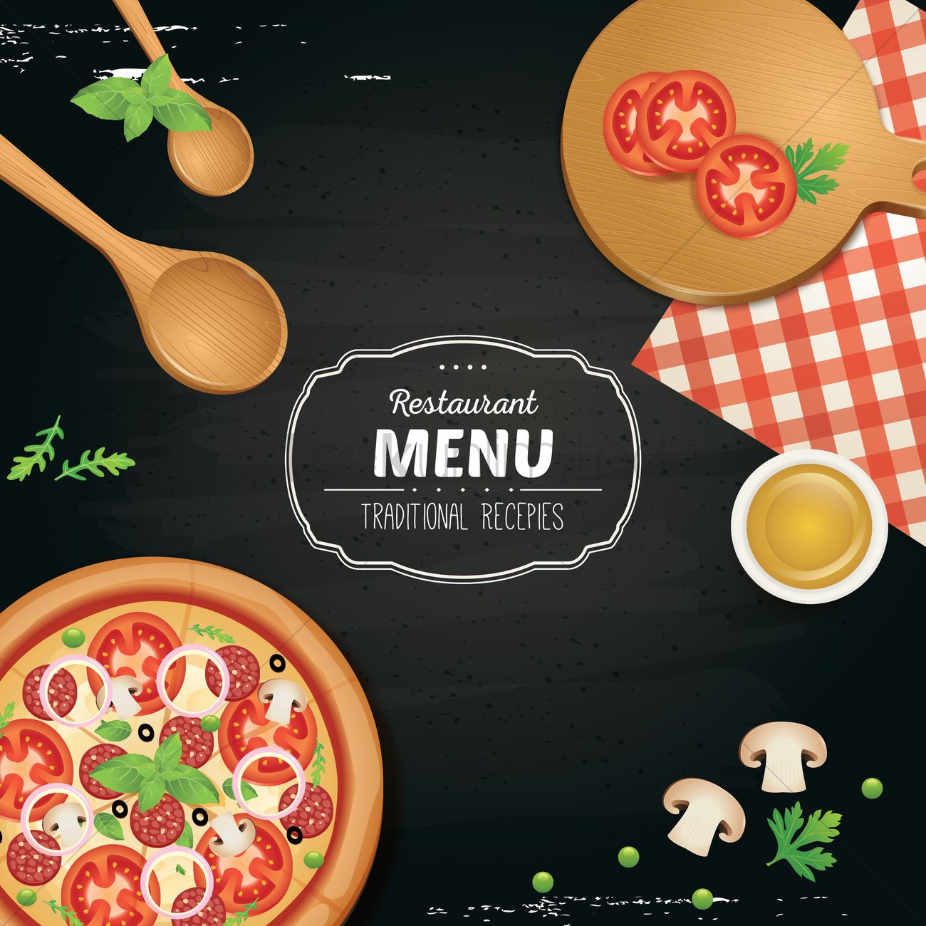 1300x1300 Restaurant Menu Wallpaper Vector Image