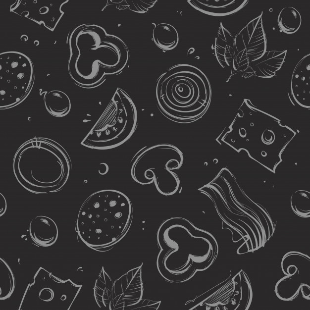 626x626 Seamless Pizza Ingredients Vector Free Download