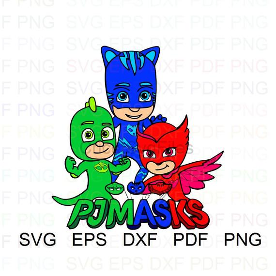 570x570 Pj Masks Silhouettes Pj Masks Vector Clipart Dxf Pdf Etsy